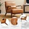 Glitzhome® Mid-Century Faux Leather Accent Chair
